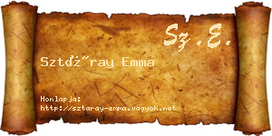 Sztáray Emma névjegykártya
